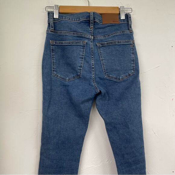 Madewell 10 in High Rise Skinny Button Fly Jeans Womens 25P Blue Medium Wash - Picture 8 of 11